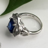 925 Sterling Silver Sapphire & Beryl Ring Size 5.5