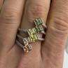 Beautiful Design 925 Sterling Silver 3 Color Spinel Ring Size 10
