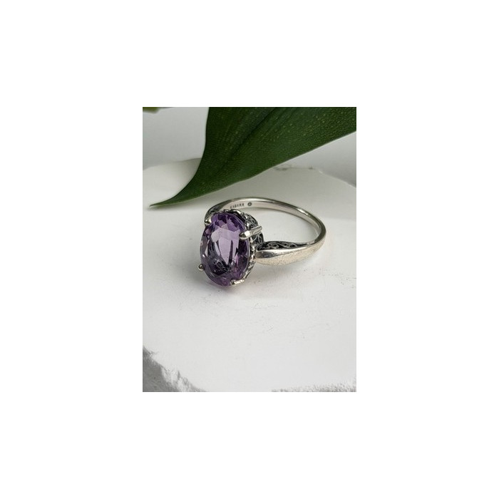 Beautiful Vintage 925 Sterling Silver Amethyst Ring Size 9