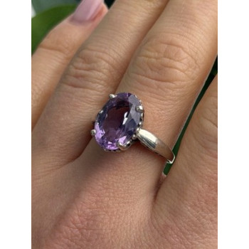 Beautiful Vintage 925 Sterling Silver Amethyst Ring Size 9