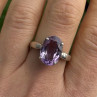 Beautiful Vintage 925 Sterling Silver Amethyst Ring Size 9