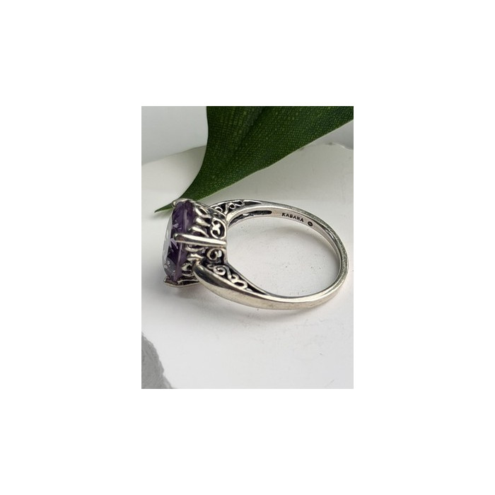Beautiful Vintage 925 Sterling Silver Amethyst Ring Size 9