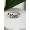 925 Sterling Silver Leaves Multi Color Spinel Ring Size 7