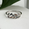 925 Sterling Silver Leaves Multi Color Spinel Ring Size 7