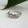 925 Sterling Silver Leaves Multi Color Spinel Ring Size 7
