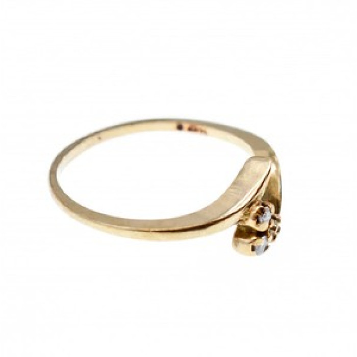 14K Yellow Gold Diamonds Ring Size 6.75