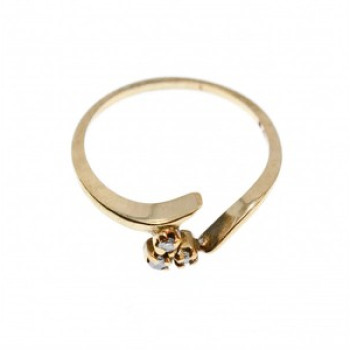 14K Yellow Gold Diamonds Ring Size 6.75