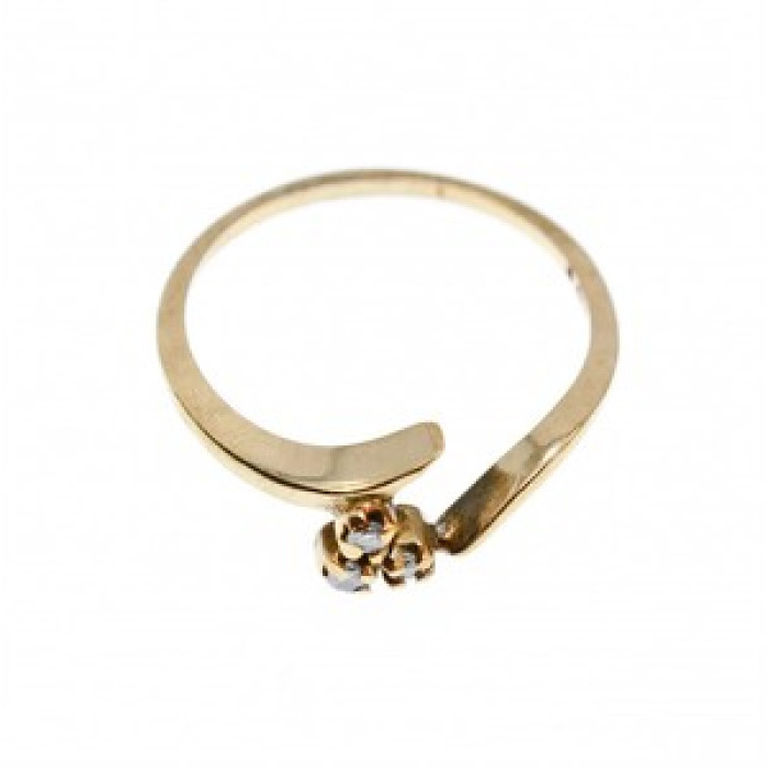 14K Yellow Gold Diamonds Ring Size 6.75