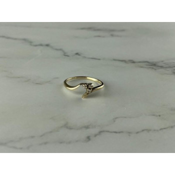 14K YELLOW GOLD DIAMONDS RING SIZE 6.75