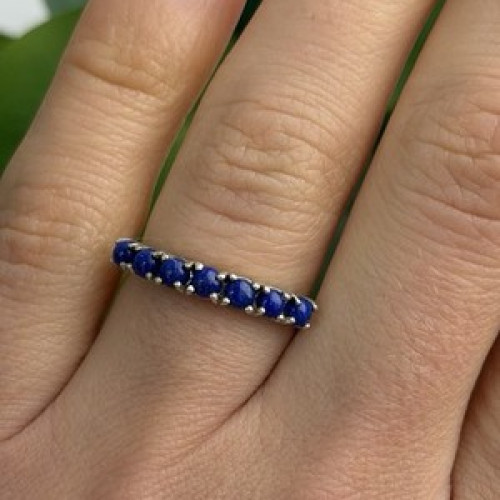 925 Sterling Silver Sodalite Ring Size 7