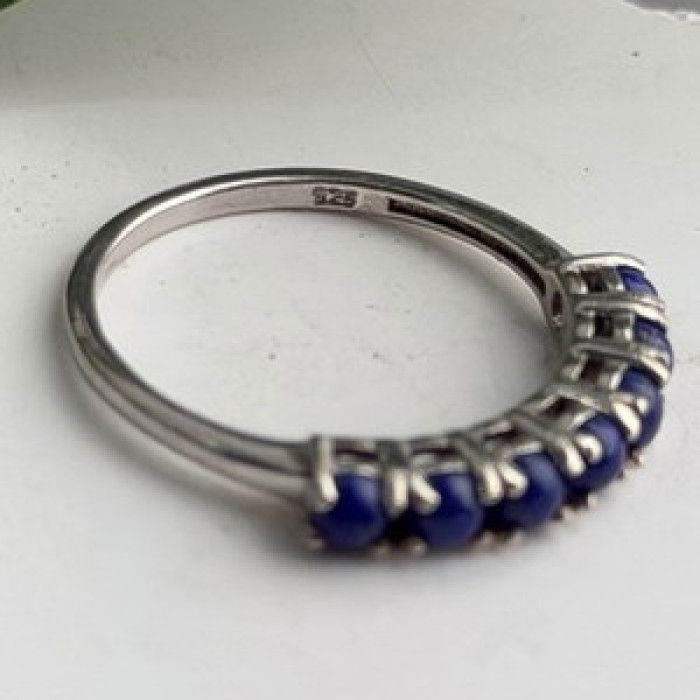 925 Sterling Silver Sodalite Ring Size 7