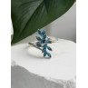 925 Sterling Silver Blue Topaz Ring Size 8