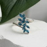 925 Sterling Silver Blue Topaz Ring Size 8