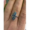 925 Sterling Silver Blue Topaz Ring Size 8