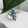 925 Sterling Silver Blue Topaz Ring Size 8