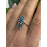 925 Sterling Silver Blue Topaz Ring Size 8