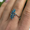 925 Sterling Silver Blue Topaz Ring Size 8