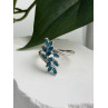 925 Sterling Silver Blue Topaz Ring Size 8