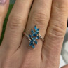 925 Sterling Silver Blue Topaz Ring Size 8