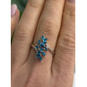 925 Sterling Silver Blue Topaz Ring Size 8