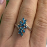 925 Sterling Silver Blue Topaz Ring Size 8