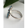 925 Sterling Silver Blue Topaz Ring Size 8