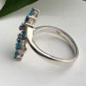 925 Sterling Silver Blue Topaz Ring Size 8