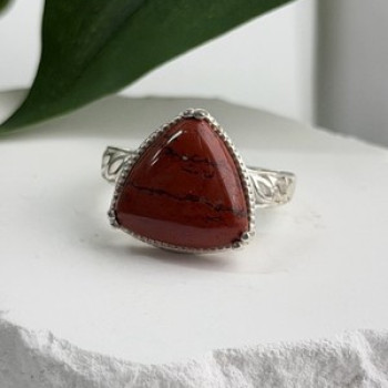 925 Sterling Silver Carnelian Ring Size 7