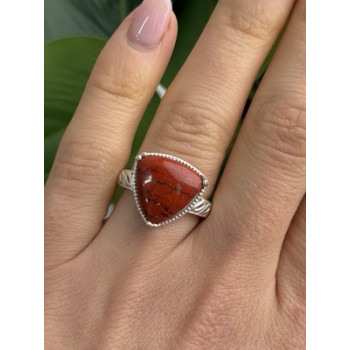 925 Sterling Silver Carnelian Ring Size 7