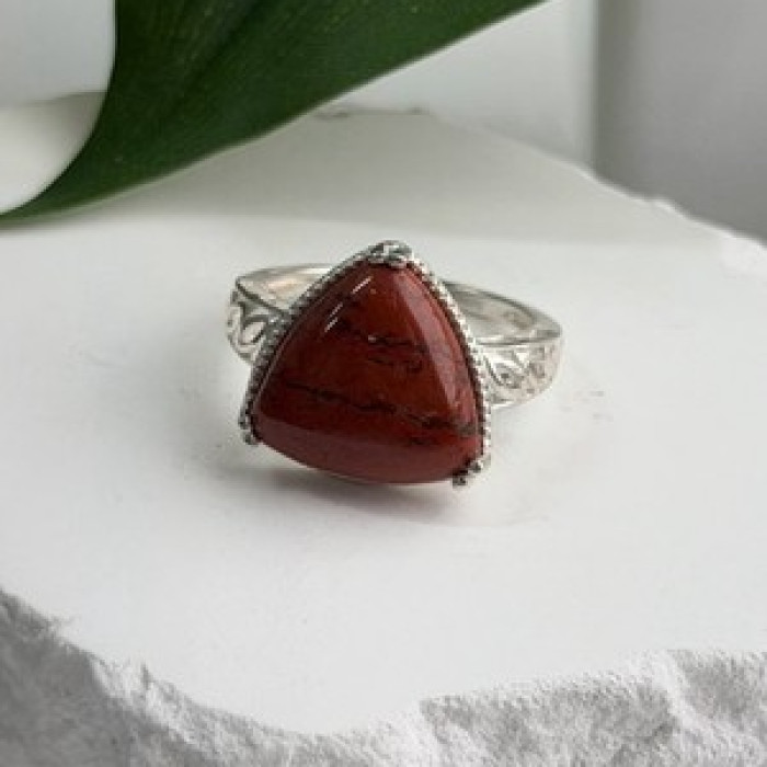 925 Sterling Silver Carnelian Ring Size 7