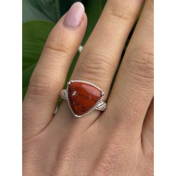 925 Sterling Silver Carnelian Ring Size 7