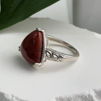 925 Sterling Silver Carnelian Ring Size 7