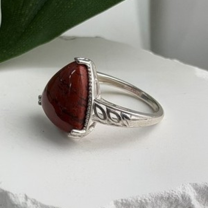 925 Sterling Silver Carnelian Ring Size 7