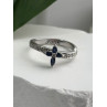 Faith 925 Sterling Silver Sapphire Cross Ring Size 8.5