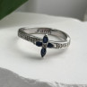 Faith 925 Sterling Silver Sapphire Cross Ring Size 8.5