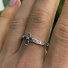 Faith 925 Sterling Silver Sapphire Cross Ring Size 8.5
