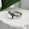 Faith 925 Sterling Silver Sapphire Cross Ring Size 8.5