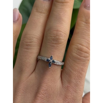 Faith 925 Sterling Silver Sapphire Cross Ring Size 8.5