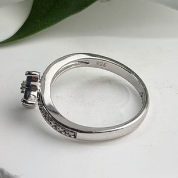 Faith 925 Sterling Silver Sapphire Cross Ring Size 8.5