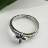 Faith 925 Sterling Silver Sapphire Cross Ring Size 8.5