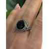 Vintage 925 Sterling Silver Black Onyx & Marcasite Ring Size 9