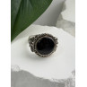 Vintage 925 Sterling Silver Black Onyx & Marcasite Ring Size 9
