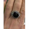 Vintage 925 Sterling Silver Black Onyx & Marcasite Ring Size 9