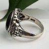 Vintage 925 Sterling Silver Black Onyx & Marcasite Ring Size 9