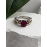 TGGC 925 Sterling Silver Ruby & Multi Color Spinel Stones Ring Size 8