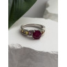 TGGC 925 Sterling Silver Ruby & Multi Color Spinel Stones Ring Size 8