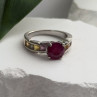 TGGC 925 Sterling Silver Ruby & Multi Color Spinel Stones Ring Size 8