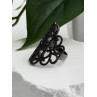 SD Filigree 925 Sterling Silver Black Spinel Ring Size 6
