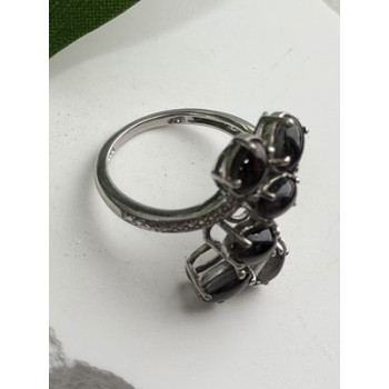 925 Sterling Silver Black Star Sapphire Ring Size 7