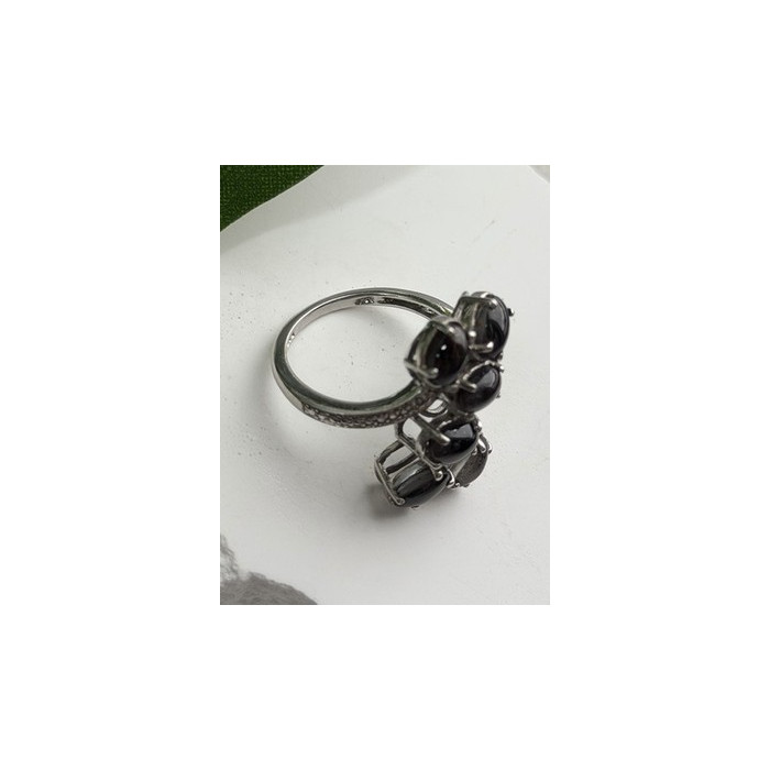 925 Sterling Silver Black Star Sapphire Ring Size 7